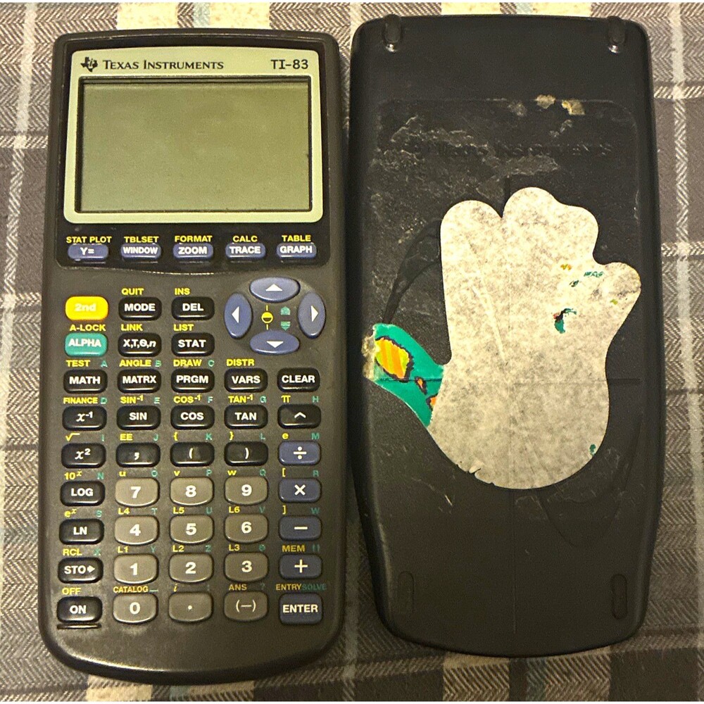 Texas Instruments TI-83 Graphing Calculator w/ Slide Cover UNTESTED